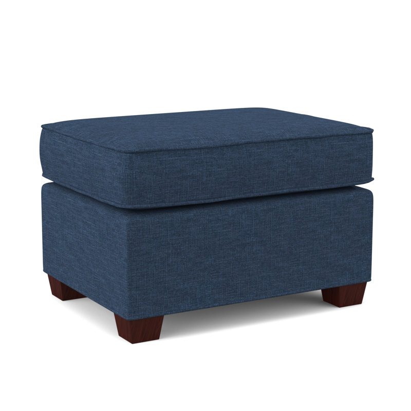 Finn 26" Wide Rectangle Standard Ottoman, Archetype Admiral, Empire Mahogany