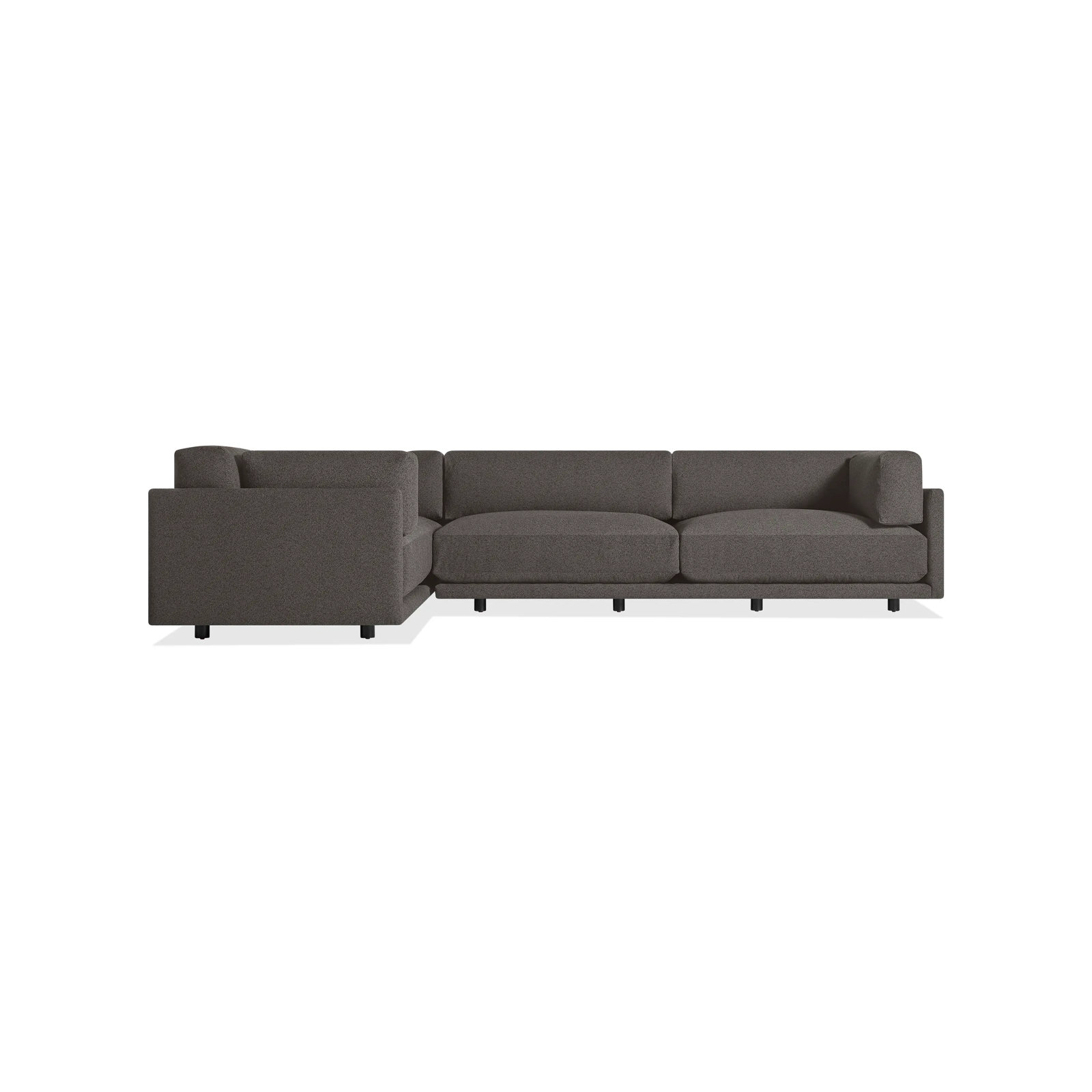 Sunday Upholstered L-Sectional, Right Hand Facing, Kelso Charcoal 100% Polyester