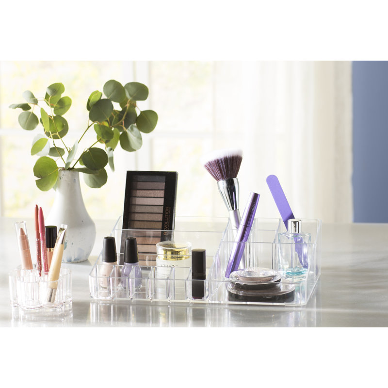 Clear Acrylic 12-Compartment Makeup Organizer