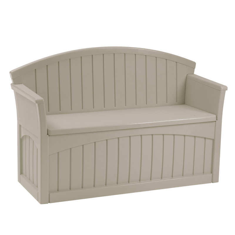 Banc de rangement pour patio 50 gallons Suncast - Taupe clair