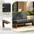 Polett Teak Wood Patio Outdoor Armless Lounge Chair-523763693-478877352
