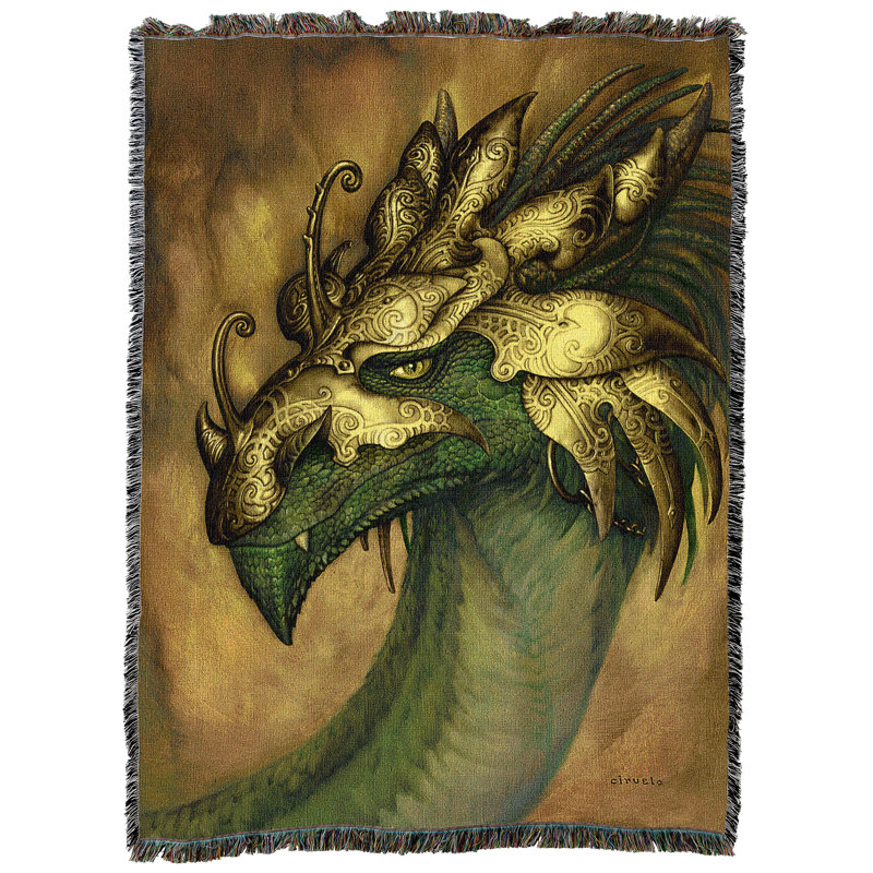 Pure Country Weavers Rey Vultan Dragon Blanket by Ciruelo - Gift Fantasy Tapestry Throw Woven from Cotton - Made in The USA (72x54)