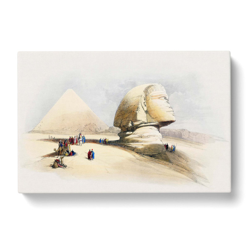 Beside The Great Sphinx Pyramids Of Giza by David Roberts - Wrapped Canvas Painting, 40cm H x 60cm W x 3cm D