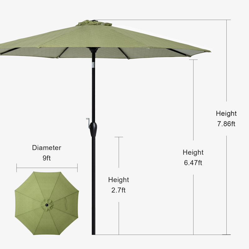 Parasol de marché 9 pi Lagunitas, Vert clair