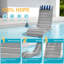 Chaise longue de patio en PEHD, conception ergonomique imperméable avec appui-tête réglable à 3 positions, pour la piscine, la terrasse et la plage-335463137