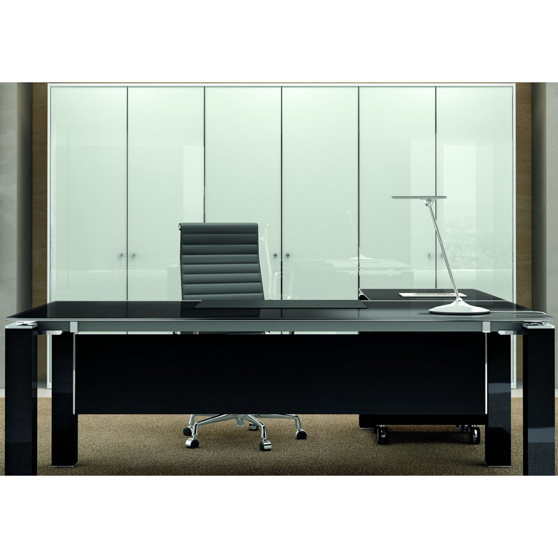 Diann Desk Dividers, Glossy Black, 1.8cm H x 165cm W x 30cm D