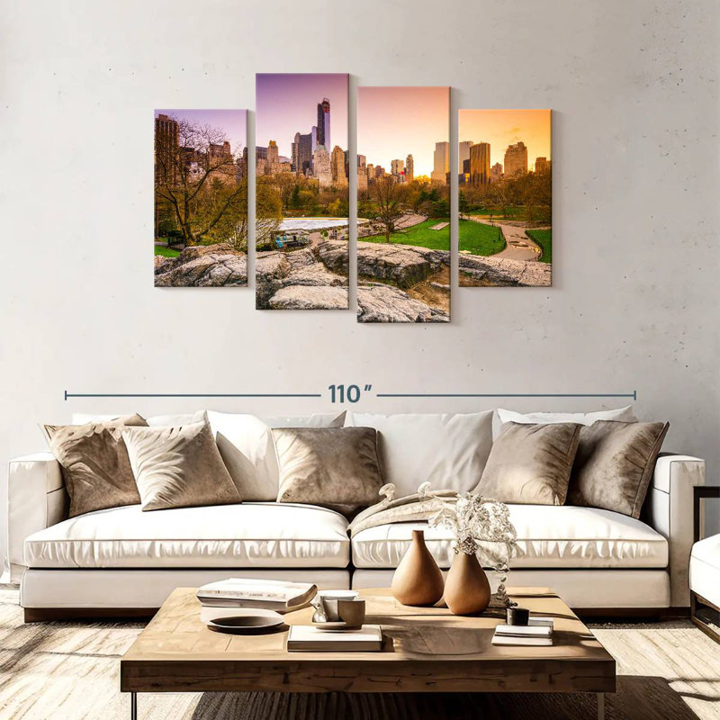 Vue de la ville de Marchelle, New York, H 48 po x l 75 po