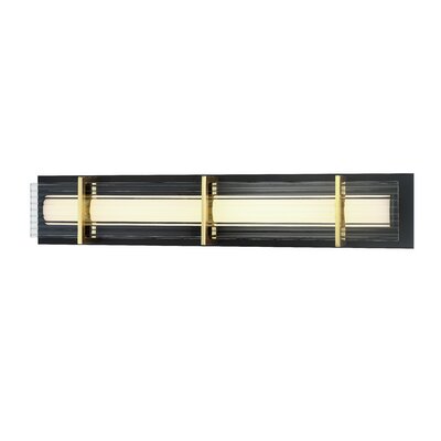 Munson 1-Light Dimmable LED Sand Coal/Honey Gold Bath Bar -  Everly Quinn, 9A9EBC6037804173B7FDCA969D71E417