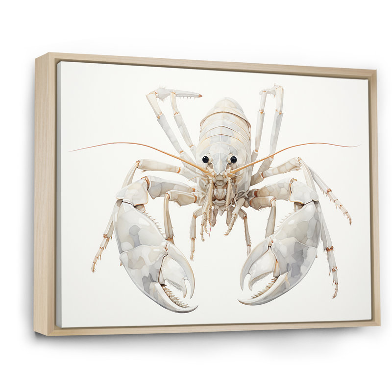 Impression sur toile Minimalisme, écrevisse III, H 24 po x l 32 po x P 1 po, Cadre flottant brun