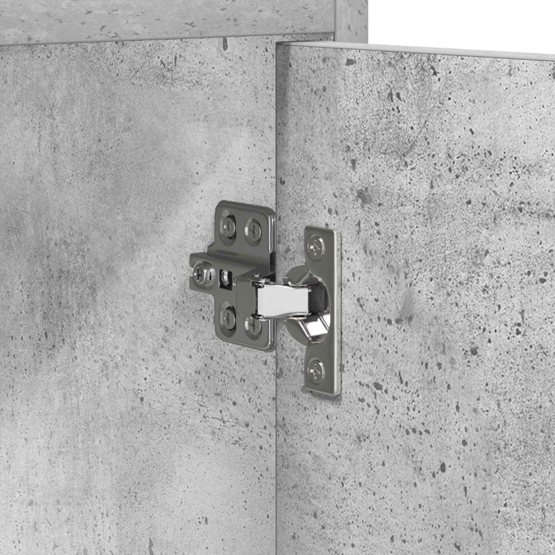 40cm W Composite Bedside Table, Concrete Grey