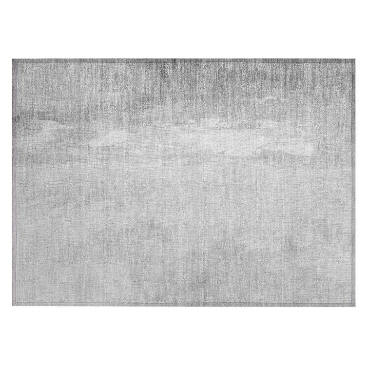 Machine Washable Indoor/Outdoor Xhevrie Gray Rug