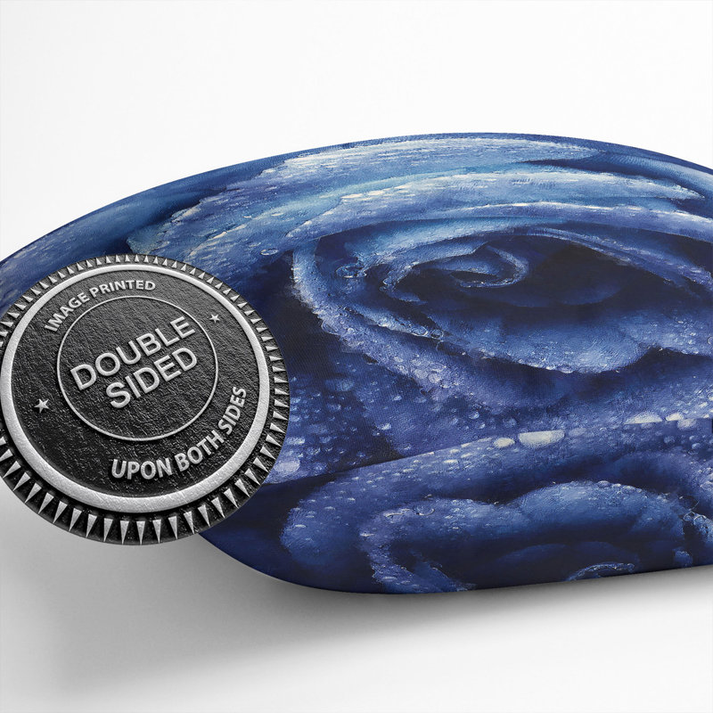 Floral Square Cushion, 55cm H x 55cm W x 20cm D,  Dark Blue