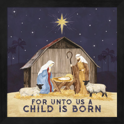 " Come Let Us Adore Him V-Unto Us " Graphic Art Print