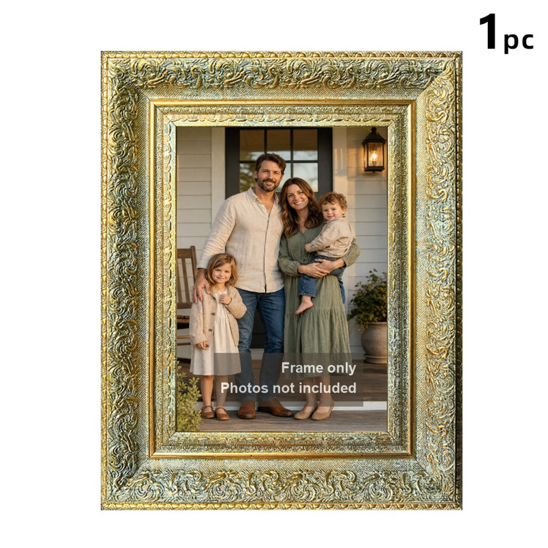 Cadre photo mural pour cadeaux d'anniversaire, 5" W x 7" H, Antique Gold, 1