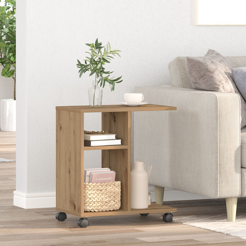 Engineered Wood Compact Lightweight Side Table, Artisan Oak