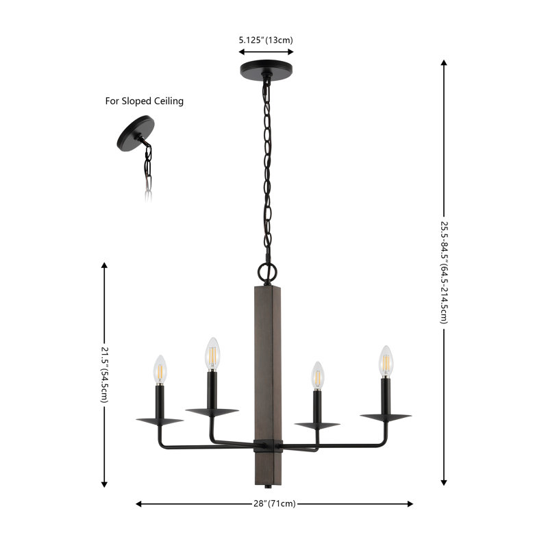 4 - Light Dimmable Chandelier