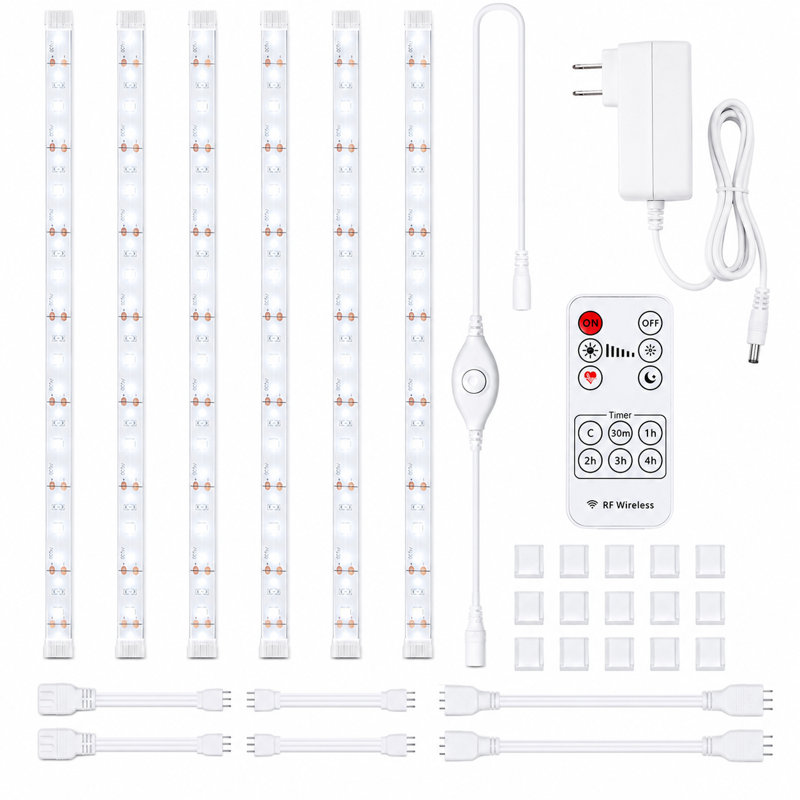 Barre lumineuse à DEL 6 pièces 6 pièces avec télécommande pour miroir d'armoire 6 pièces, 6000