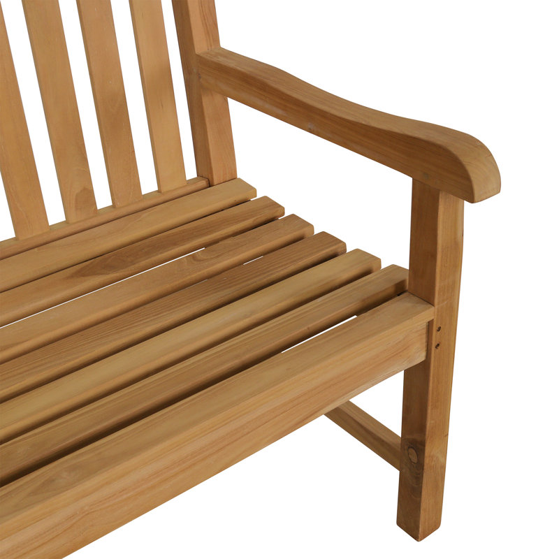 Grade A Teak Outdoor Garden Bench and Folding Side Table Set, 47" Solid Wood 2-Piece Patio Furniture Set, Weather Resistant 2-Person Seater for Porch & Backyard, 800lbs Capacity