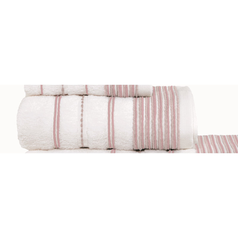 Dickinson Stripe 6 Piece Towel Bale Blush, Hand Towel, Pink