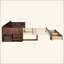 Lit de jour avec bureau amovible, tiroirs de rangement et table d'appoint hydraulique-168058535-168058533