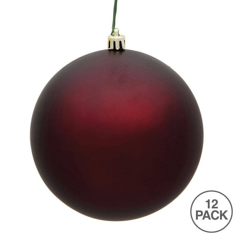 Holiday Décor Ball Ornament, 3" H x 3" W x 3" D, Burgundy Matte