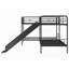 Lit simple superposé en forme de L avec glissade et échelle - pas besoin de sommier, structure en métal durable
