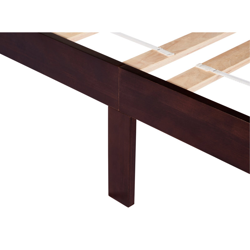 Grand lit avec tête de lit tapissier élégante et stable - Grand panneau confortable cerisier pin