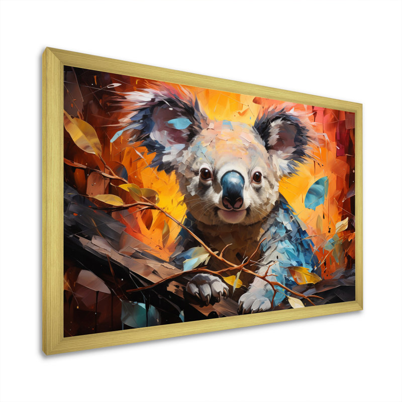Koala Koalas Serenity Collage I sur impression sur toile, H 12 po x l 20 po x P 1 po, Cadre doré à une seule photo