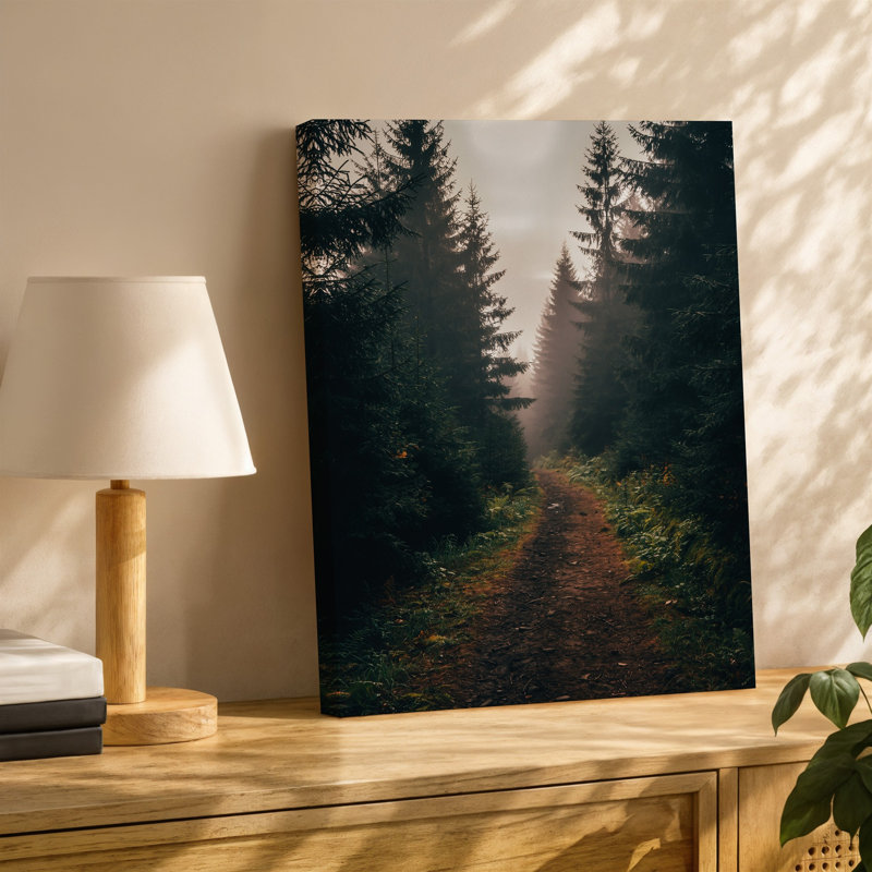 Reproduction d'art sur toile, "Tranquil Forest Scene Captured The Early Morning", art mural, H 12 po x l 9 po