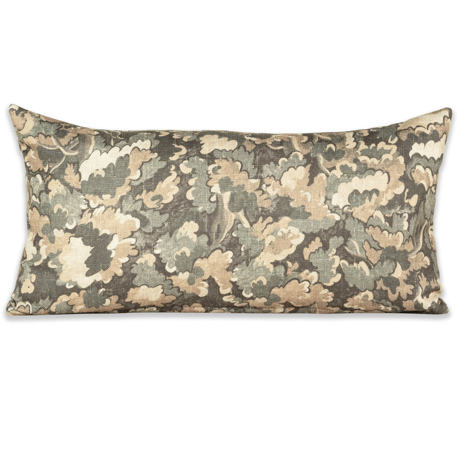 Cascade Abstract Botanical Accent Pillow, Feather, Green, Rectangle 12"H x 21"W