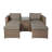 Indoor And Outdoor Modular Loveseat Sofa Set With Table And Ottomans-372554844