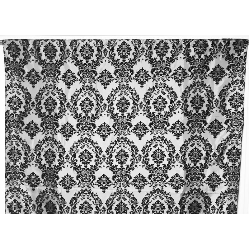 Amboy Semi Sheer Curtain Single Panel, 56" W x 84" L, Black/White