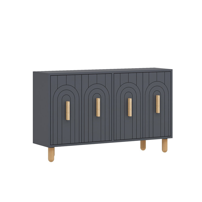 Modern Anthracite Console Table, 47.2 x 29.0 x 11.6 inches | 100% Melamine Coated Particle Board, Thickness: 0.7 inches | Stylish Geometric Design, Perfect for Entryway or Living Room, Durable & Elegant