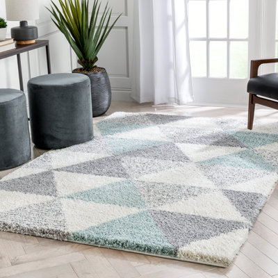 Arden Power Loom Teal/Grey Rug