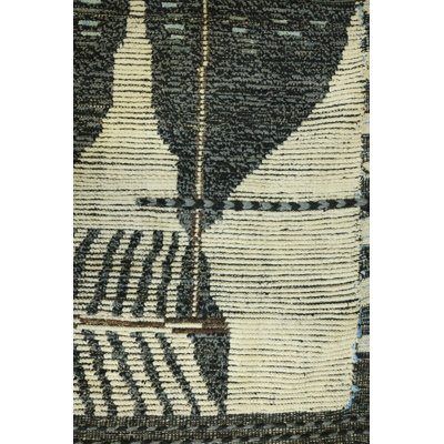 Moroccan Rugs One-of-a-Kind Rectangle 8'10" X 12'5" New Age Wool Area Rug Gray