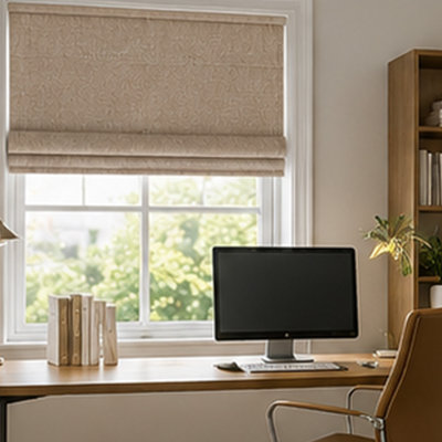 Cordless Blackout Door Shade, No-Drill Adjustable Window Curtain with Thermal Insulation