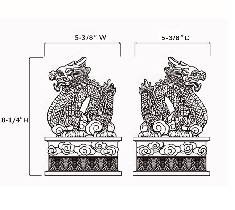 Serre-livres anti-dérapant dragon, Ivoire