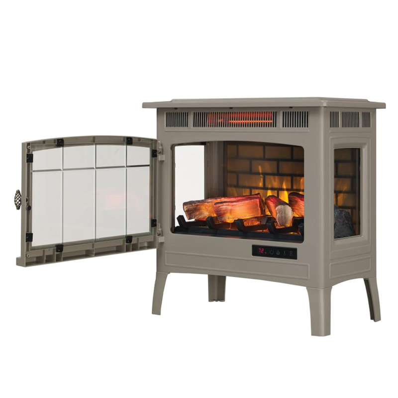 duraflame Freestanding Electric Fireplace Stove Heater with 3D Flame Effect for 1,000 Sq. Ft. Room, French Grey, French Grey