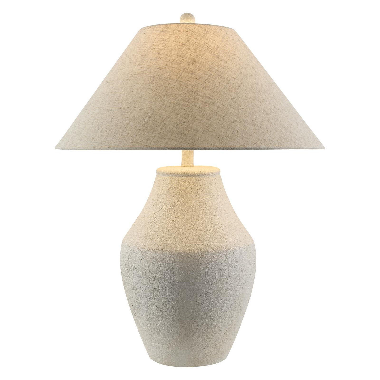 Batavia Ceramic Table Lamp, White, Wheat