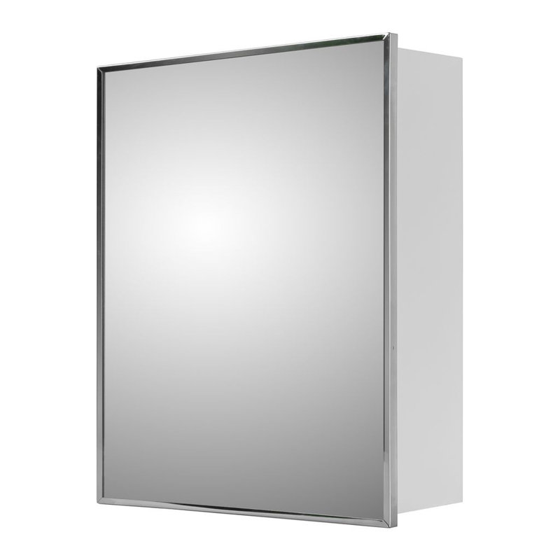 Scottville Residential Medicine Cabinet, Surface Mounted, Stainless Steel Framed, 24" H x 18" W x 4.25" D