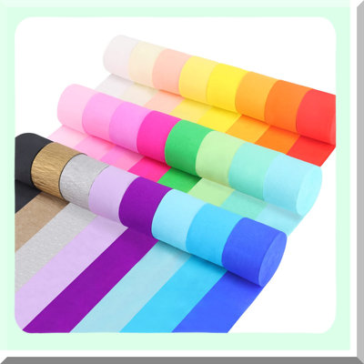 Colorful Rainbow Crepe Paper Streamers for Party Decor