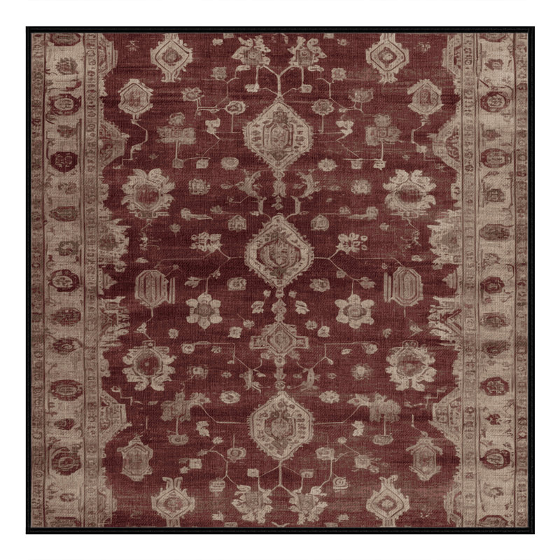 Tapis noir surteint lavable à la machine, Carré 7 pi