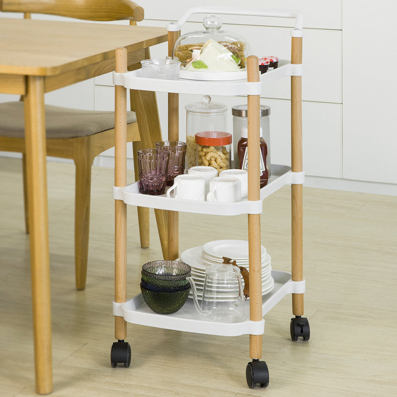 Brunilde Solid Wood Bar Cart, White