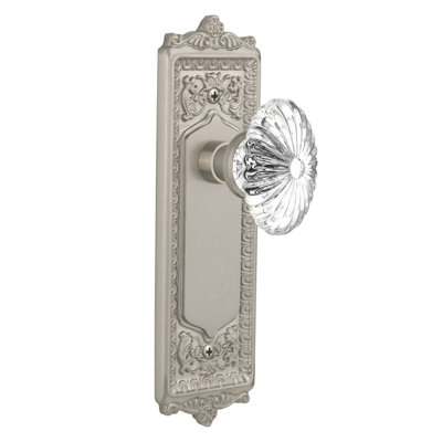 Egg & Dart Plate with Oval Fluted Crystal Door Knob