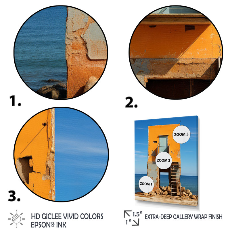 Coastal Minimalisme, photo XV sur toile, Cadre photo noir, H 20 po x l 12 po x P 1 po