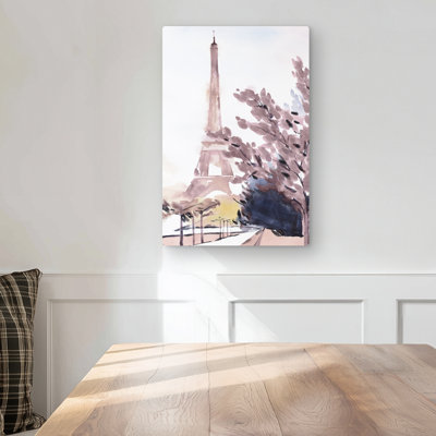 Paris & Eiffel Scene - Pink Places Metal Print for Home Decor