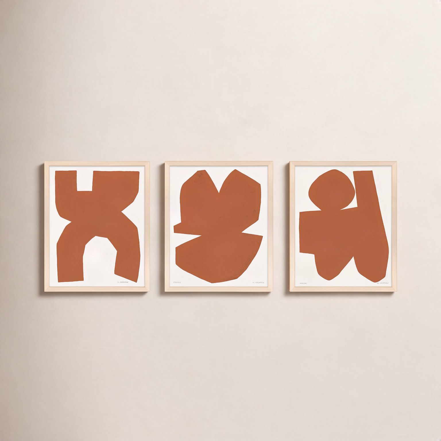 Terra Cotta "Terra Cotta" 3-Piece Print Set, 30'' H x 24'' W, Brown