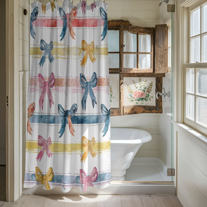 Rideau de douche Hue Tie 84, H 74 po x l 71 po