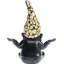 Decorative figure dwarf meditation black gold 19cm