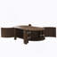 Table basse ovale cannelée avec rangement pour le salon, bois d'hévéa massif, 1 tablette et 2 portes de rangement ouvertes, noyer, 47 po-68783096